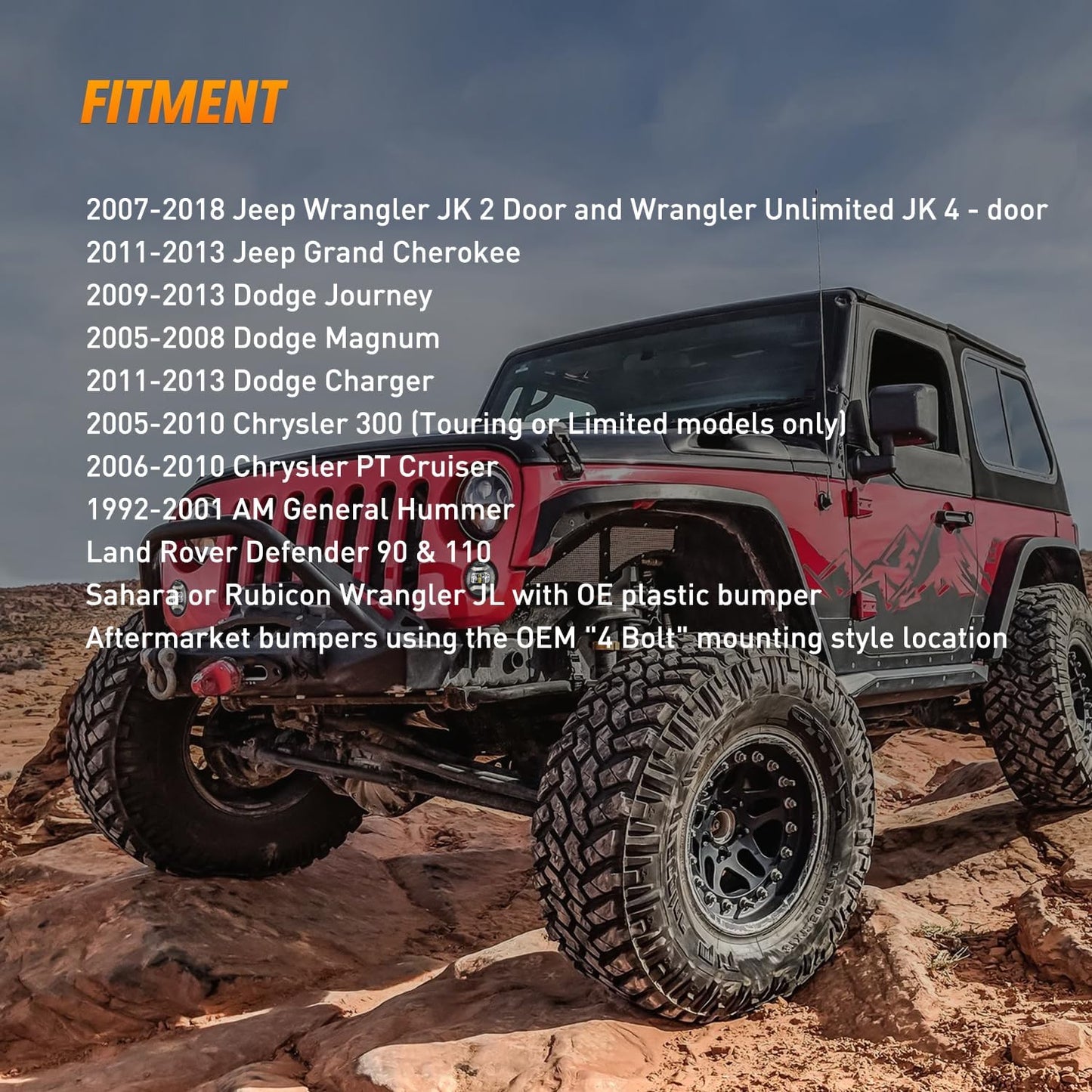 2007-2018 Jeep Wrangler JK TJ LJ DRL Fog Light Assembly