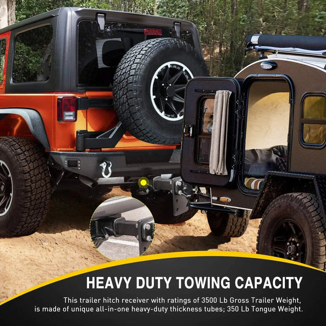 2007-2018 Jeep Wrangler JK 4Door 2Door Unlimited 2 Inch Rear Bumper Tow Trailer Hitch