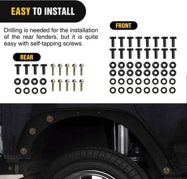 2007-2018 Jeep Wrangler JK Front Rear Fender Flares Kit