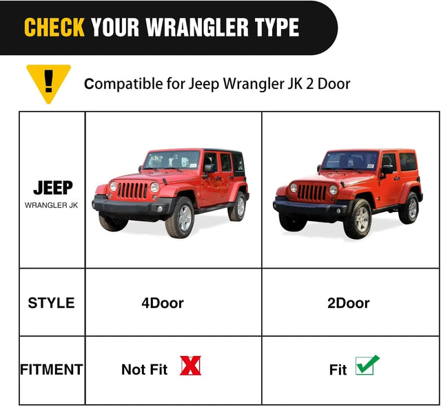 2007-2018 Jeep Wrangler JK & Unlimited 2 Door Running Boards Upgraded Dual Girder System Side Step Slip-Proof Textured Black Heavy Duty Truck Nerf Bars (No 4 DR & No JL)