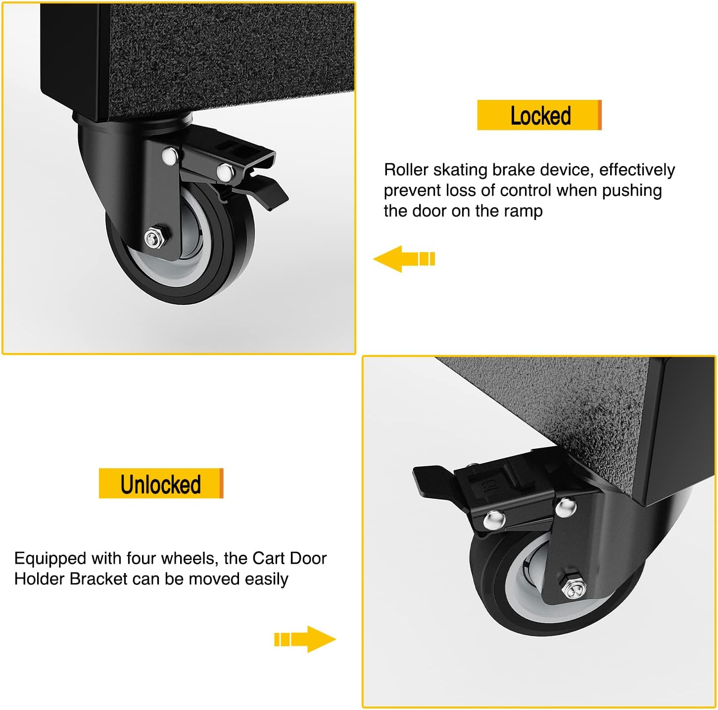 2007-2022 Jeep Wrangler JK JL Gladiator JT Door Storage Rack Movable Cart Holder