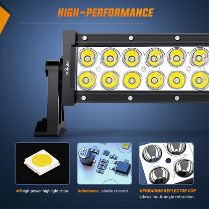 7 Inch 36W Double Row Spot LED Light Bar
