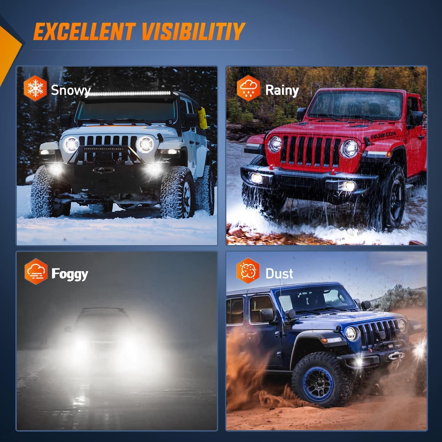 2007-2018 Jeep Wrangler JK TJ LJ DRL Fog Light Assembly