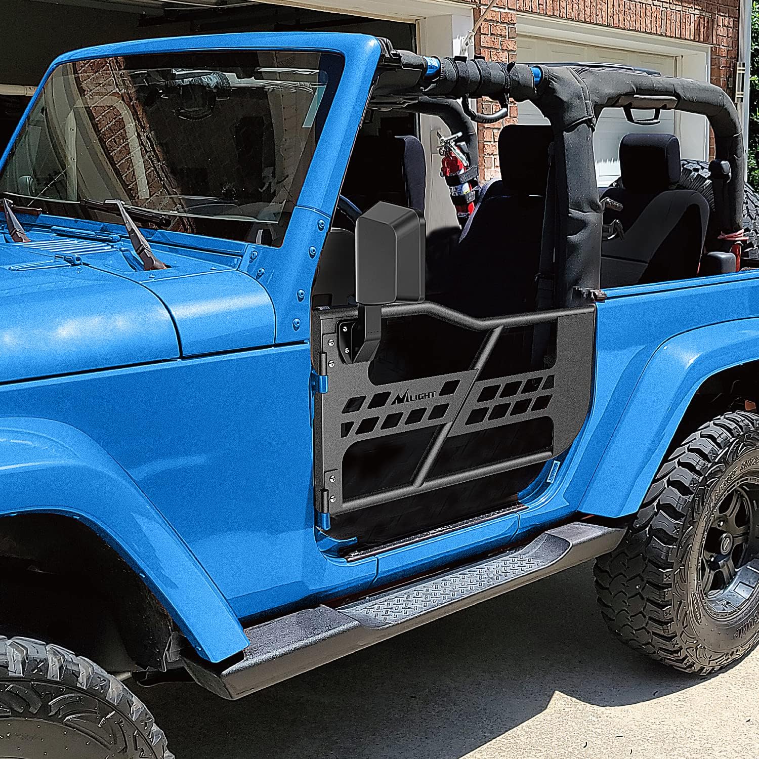 Front Rear Tubular Doors W/Side View Mirrors For 2007-2018 Wrangler JK 2 Door