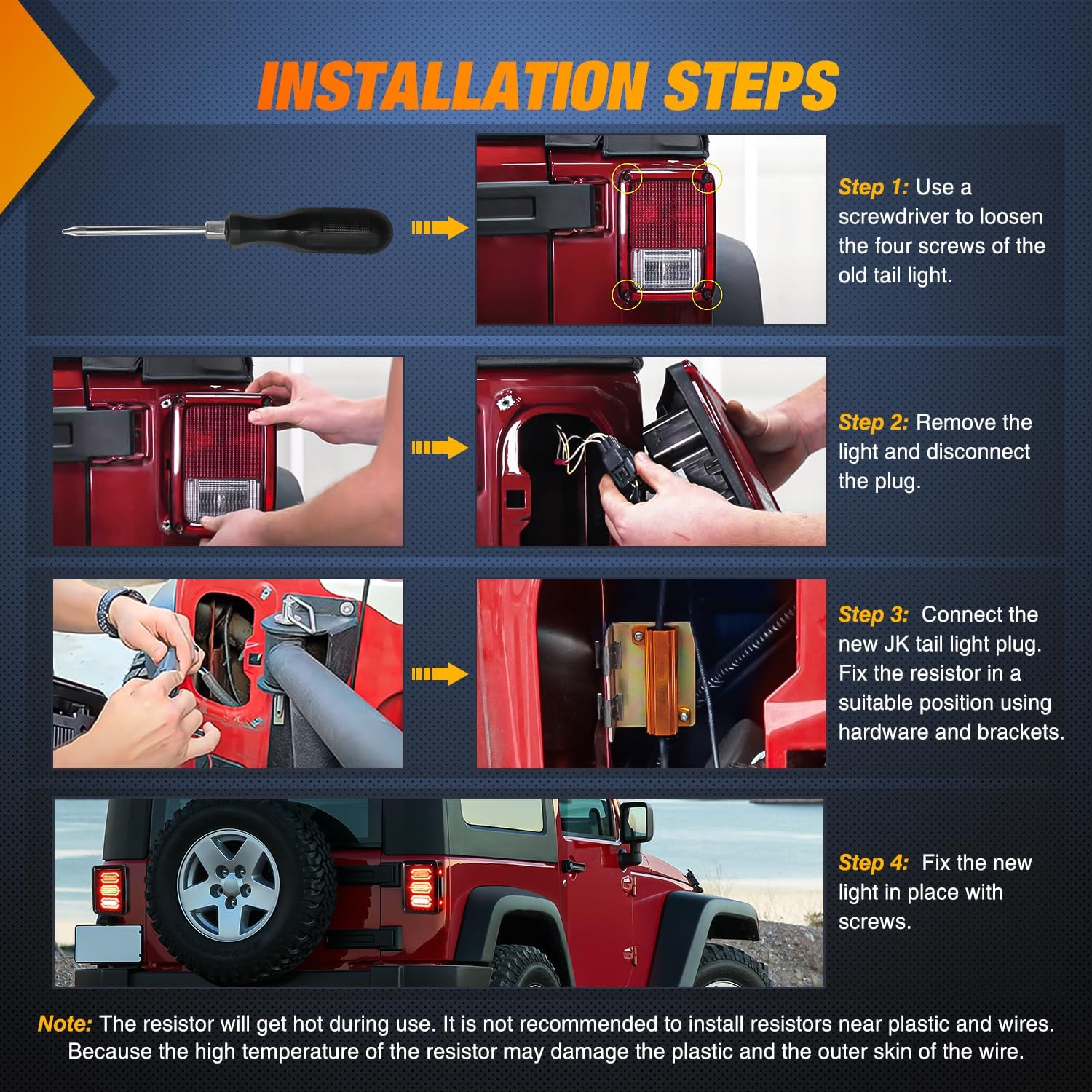 Nilight JK Tail Light LED Red Running Stop Brake Turn Signals Light White Reverse Back Up Light DOT APPROVED Smoked Lens Taillight Compatible with 2007-2018 Wrangler JK JKU