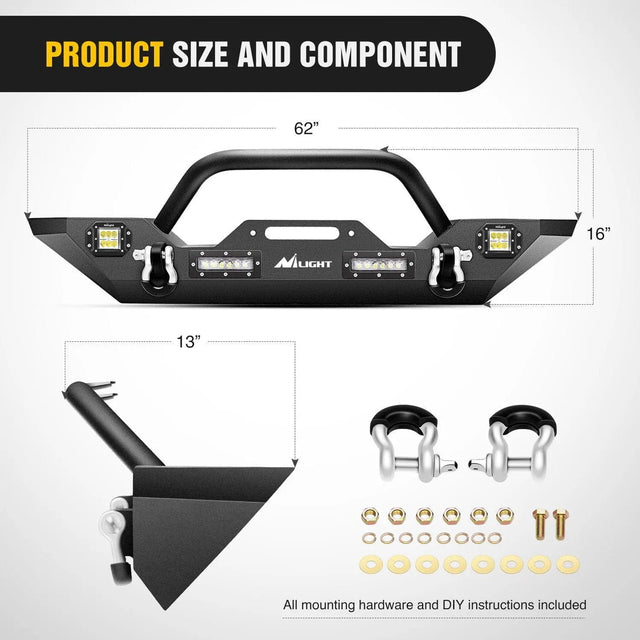 2007-2018 Jeep Wrangler JK/JKU Front Bumper Rock Crawler Winch Plate