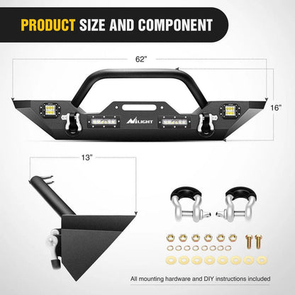 2007-2018 Jeep Wrangler JK/JKU Front Bumper Rock Crawler Winch Plate