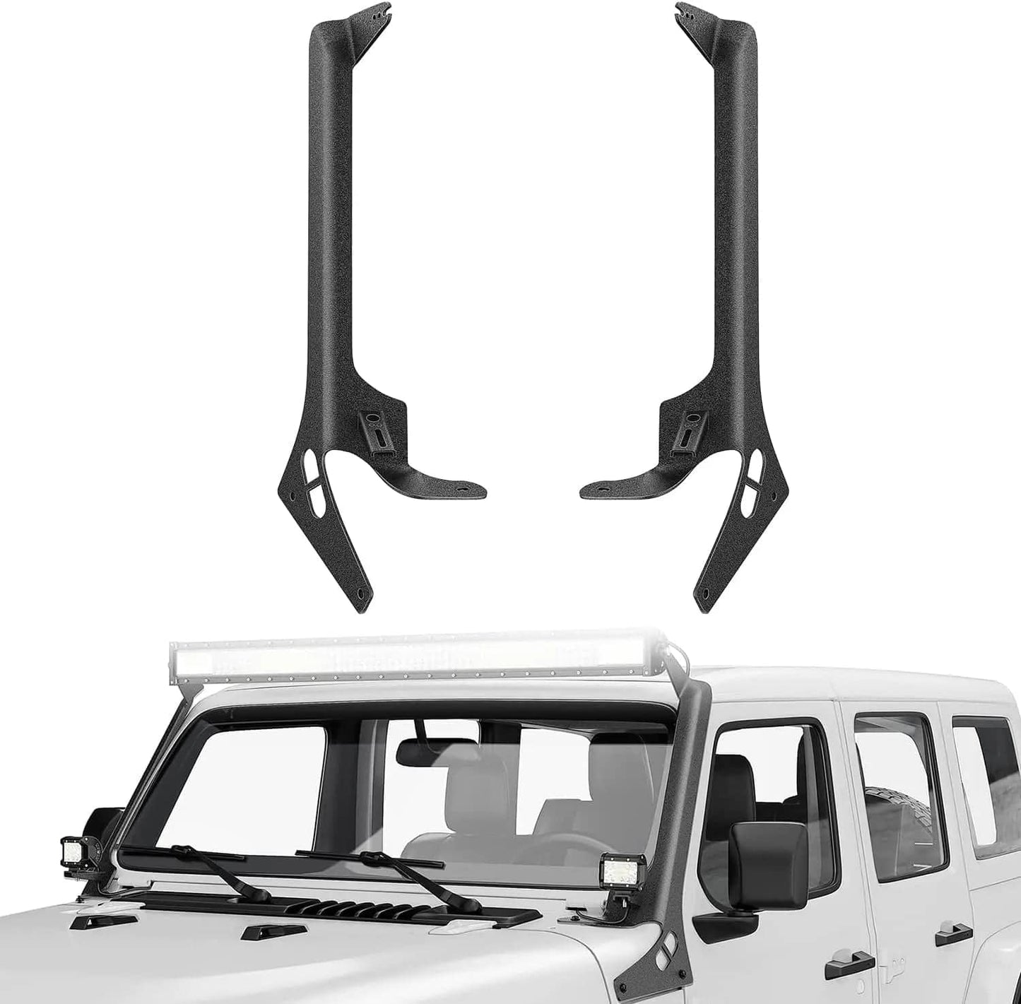52 Inch LightBar and Light Pods Windshield Frame A-Pillar Mounts for 2018-2024 Jeep Wrangler JL/JLU Gladiator JT